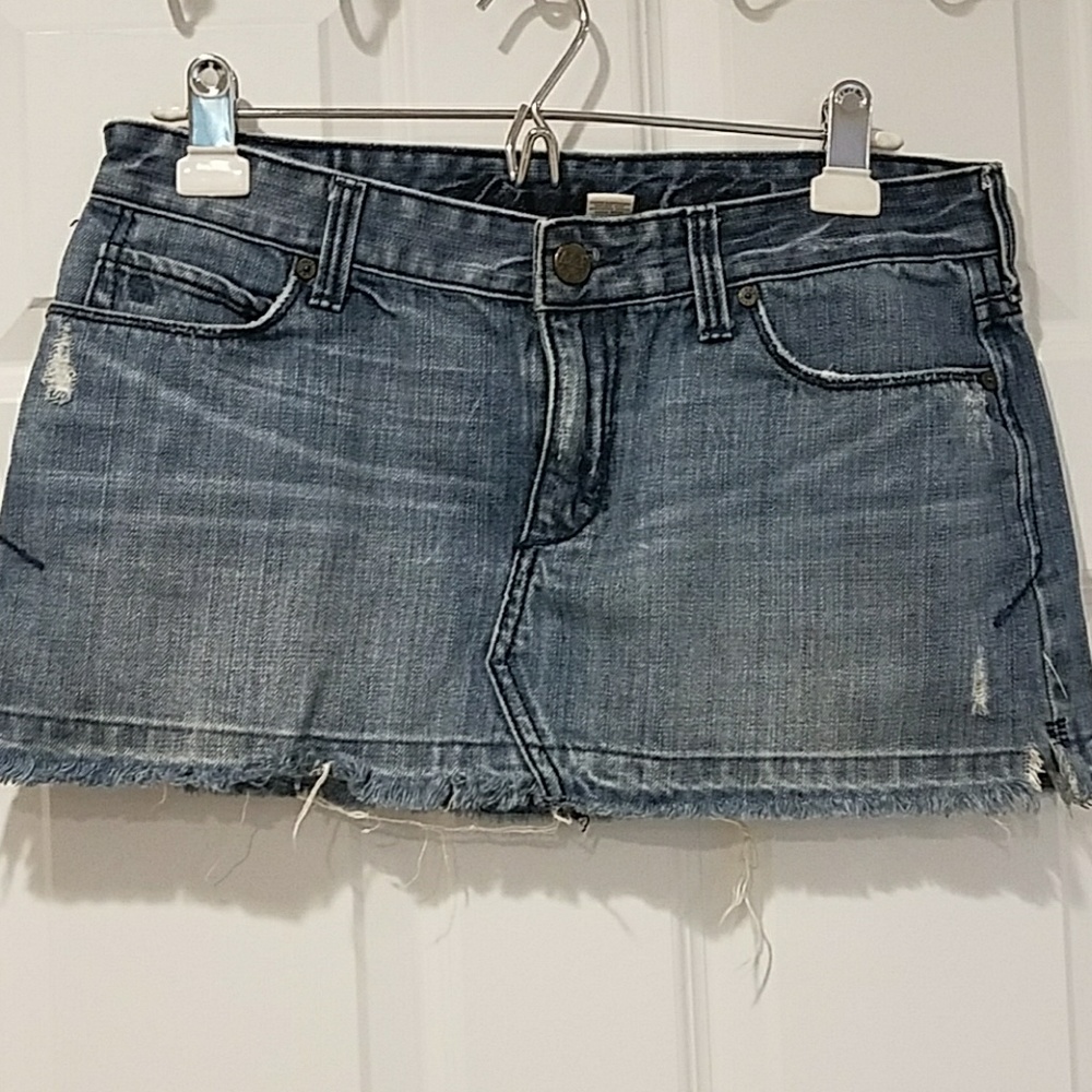 Distressed A&F jean skirt